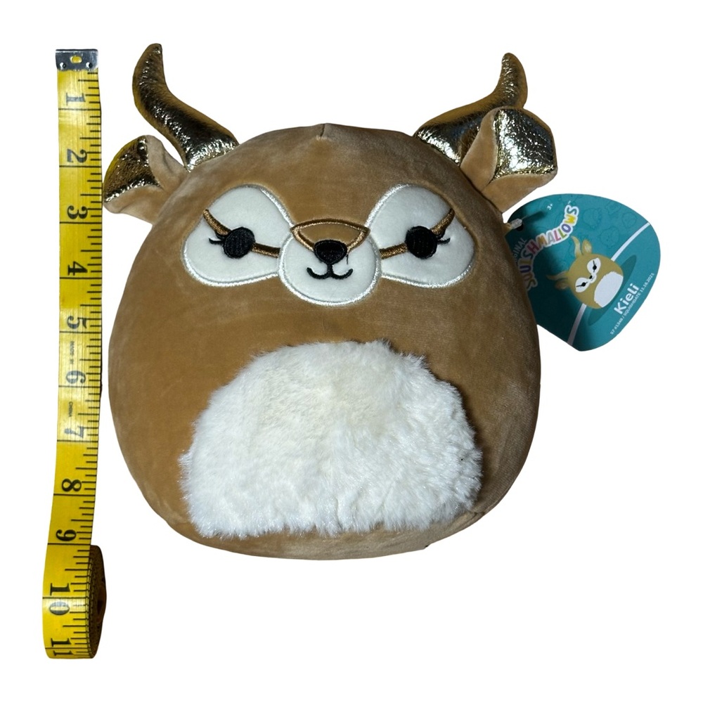 NWT Squishmallows 8" Kieli the Deer Antelope Gold Antlers Plush